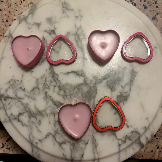 Strawberry heart candles